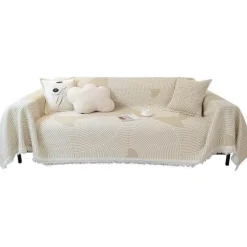 Nordischer gestrickter Sofabezug – weiche, bequeme Überwurfdecke
