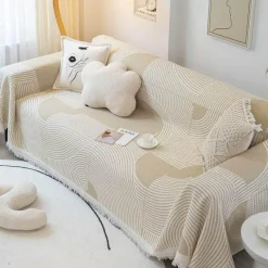 Nordischer gestrickter Sofabezug – weiche, bequeme Überwurfdecke