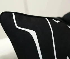 Nordischer Luxus-Kissenbezug – Schwarz-weißer Liniendruck, 50 x 50 cm