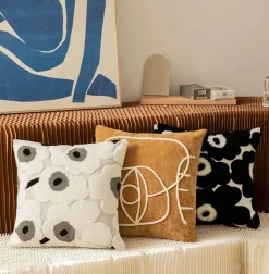 Nordischer Schachbrett-Kissenbezug - Schwarz-Weiß-Plüsch-Kissenbezug