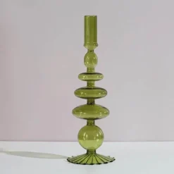 Nordischer stilvoller Kerzenhalter aus Blasenglas