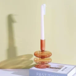 Nordischer stilvoller Kerzenhalter aus Blasenglas