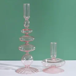 Nordischer stilvoller Kerzenhalter aus Blasenglas