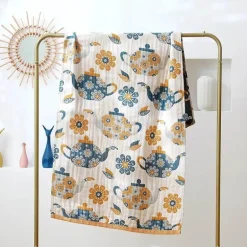 Nordisches Badetuch aus Baumwolle – groß, 80 x 160 cm, weich, schnelltrocknend, ethnischer Boho-Stil