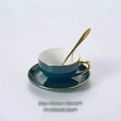 Nordisches Blumentee-Set – Porzellan-Teekanne mit Sieb