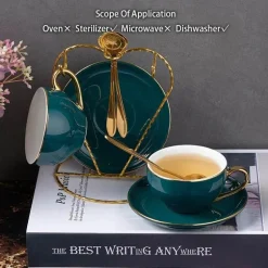 Nordisches Blumentee-Set – Porzellan-Teekanne mit Sieb