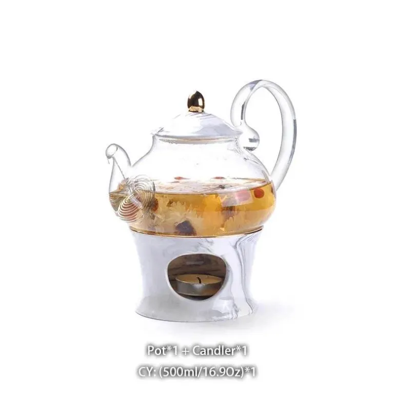 Nordisches Marmor-Teeservice aus Porzellan – elegante Teekanne und Teetassen für Tee und Kaffee