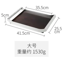 Nordisches Teetablett aus Edelstahl und Walnussholz – moderner Servierteller