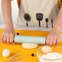 Nudelholz aus Silikon mit Holzgriff – Antihaft-Backwerkzeug