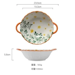 Nudelschüssel aus Keramik mit Griff – mikrowellengeeignet, 700 ml, Küchengeschirr