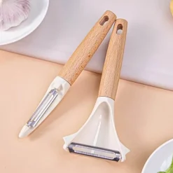 Obst- und Gemüseschäler aus Holz – Klingen aus rostfreiem Stahl