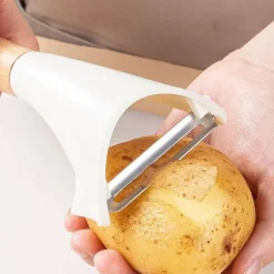 Obst- und Gemüseschäler aus Holz – Klingen aus rostfreiem Stahl