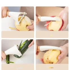 Obst- und Gemüseschäler aus Holz – Klingen aus rostfreiem Stahl