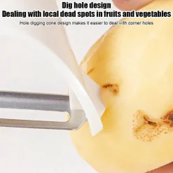 Obst- und Gemüseschäler aus Holz – Klingen aus rostfreiem Stahl