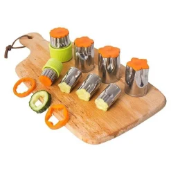 Obst- und Gemüseschneider-Set aus Edelstahl – 8-teilig