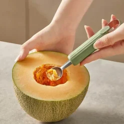 Obstausstecher und Eisportionierer aus Edelstahl – Werkzeug mit doppeltem Verwendungszweck