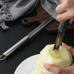 Obstentkerner- und -schneider-Set aus Edelstahl mit rutschfestem Schäler und Schaufel