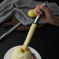 Obstentkerner- und -schneider-Set aus Edelstahl mit rutschfestem Schäler und Schaufel