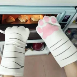 Ofenhandschuhe mit Katzenpfotenmotiv – Süßes Küchenzubehör