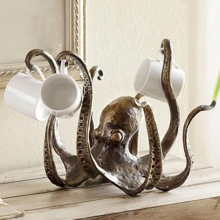 Oktopus-Becherhalter – Wohndekor-Akzent aus Kunstharz