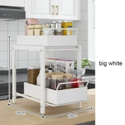 Organizer unter der Spüle – Mehrschichtige Schrankregalaufbewahrung