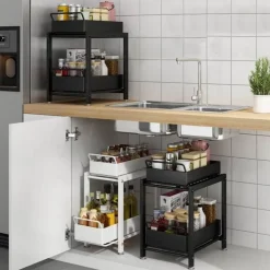 Organizer unter der Spüle – Mehrschichtige Schrankregalaufbewahrung