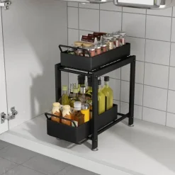 Organizer unter der Spüle – Mehrschichtige Schrankregalaufbewahrung