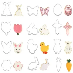 Oster-Ausstechformen-Set – Edelstahlformen für Kinder, Backpartys, 12-teilig