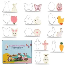 Oster-Ausstechformen-Set – Edelstahlformen für Kinder, Backpartys, 12-teilig
