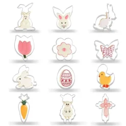 Oster-Ausstechformen-Set – Edelstahlformen für Kinder, Backpartys, 12-teilig