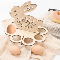 Ostereierständer aus Holz mit Hasenmotiv – Kreative Feiertagsdekoration