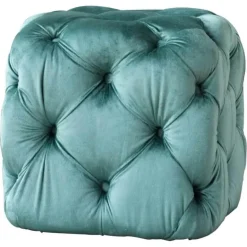 Ottomane aus Samt – Stilvoller moderner Fußhocker für das Wohnzimmer