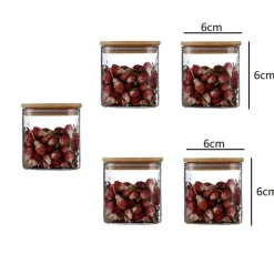 5oz Vorratsgläser aus Glas mit Bambusdeckel für Tee- und Kaffeebohnen