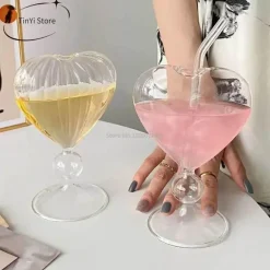 Paar Glasbecher-Set – Herz, Liebesvogel, Cocktail-Tee-Kaffeetassen