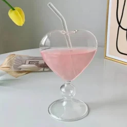 Paar Glasbecher-Set – Herz, Liebesvogel, Cocktail-Tee-Kaffeetassen