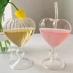 Paar Glasbecher-Set – Herz, Liebesvogel, Cocktail-Tee-Kaffeetassen