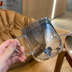 Paar-Glasbecher - Romantisches Trinkgeschirr mit Farbverlauf, 2er-Set