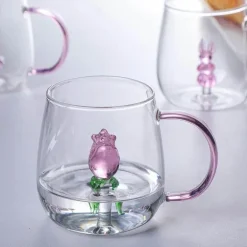 Paar-Glasbecher - Romantisches Trinkgeschirr mit Farbverlauf, 2er-Set