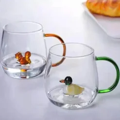 Paar-Glasbecher - Romantisches Trinkgeschirr mit Farbverlauf, 2er-Set