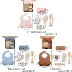 Pastellfarbenes Babyparty-Geschenkset – Entzückende Essentials für Neugeborene