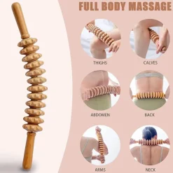 1pc Handheld Holz Massager mit 12 Rollen Trigger Punkt Therapie