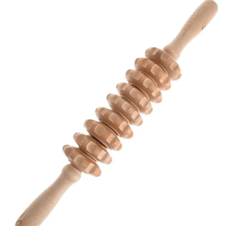 1pc Handheld Holz Massager mit 12 Rollen Trigger Punkt Therapie