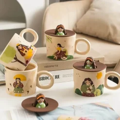 Personalisierte Retro-Kaffeetasse aus Keramik mit Deckel – einzigartiges Geburtstagsgeschenk für Zuhause oder das Büro