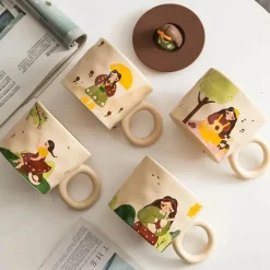 Personalisierte Retro-Kaffeetasse aus Keramik mit Deckel – einzigartiges Geburtstagsgeschenk für Zuhause oder das Büro