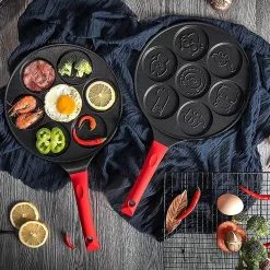 Pfannkuchenpfanne mit Cartoon-Tiermotiv – 7-förmige Hochleistungs-Grillplatte