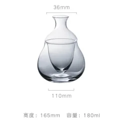 Pfauenblaues Sake-Krug-Set – Elegante Kristallweingläser, Sake-Topf