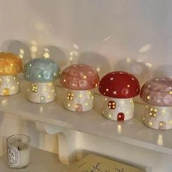 Pilz Keramik Nachttischlampe - Verträumtes Nachtlicht