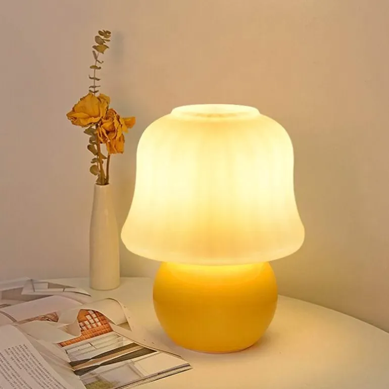 Pilz Tischlampe - Sanft leuchtendes Nachtlicht Dekor