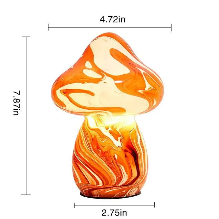 Pilzlampe aus Buntglas – Einzigartige dekorative Leuchte