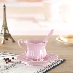 Pink Princess Teetassen-Set – Elegantes 180 ml Porzellan-Trinkgeschirr
